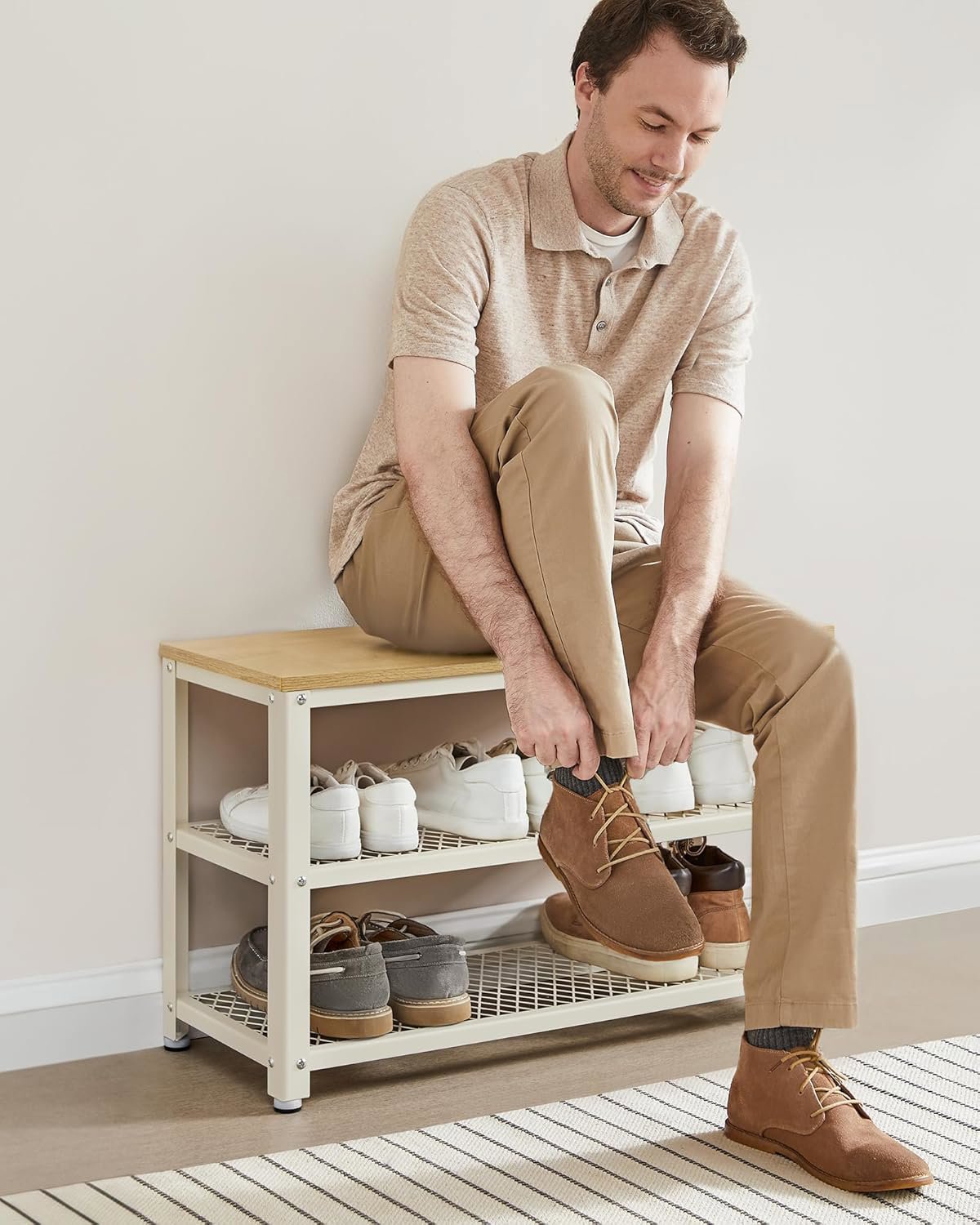 Shoe Rack Songmics Vasagle Leggy Boot white/beige ...