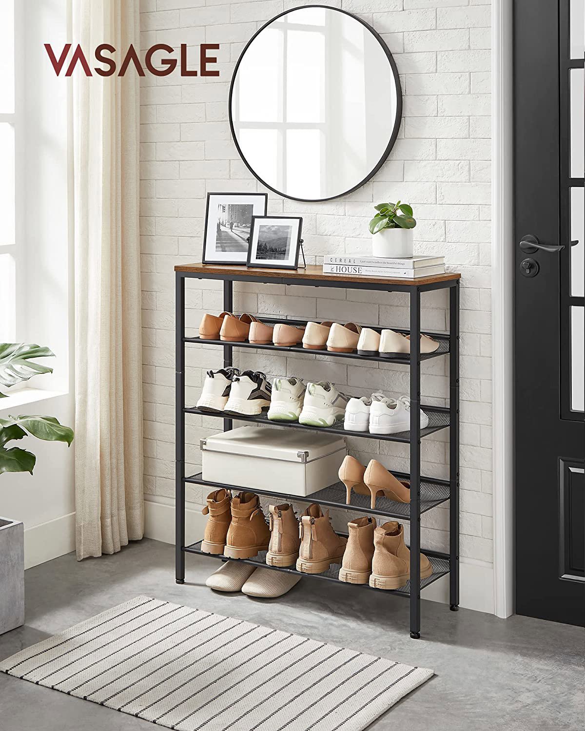 Shoe Rack Songmics Vasagle Lorado 93 cm brown ...