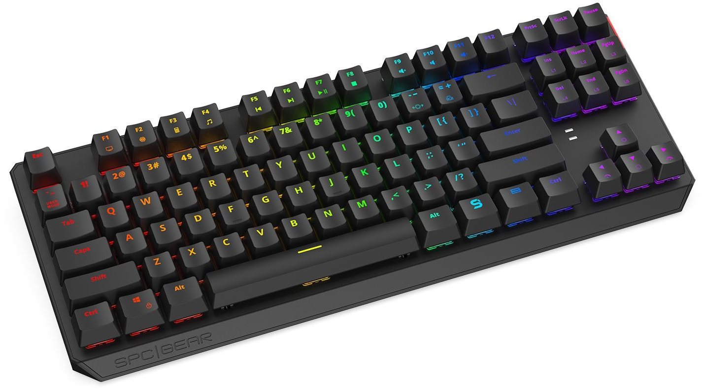 Gaming-Tastatur SPC Gear GK630K Tournament US Kailh Blue RGB Seitlicher Anblick