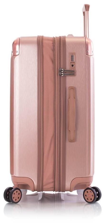 Cestovní kufr s TSA zámkem Heys DuoTrak M Rose Gold Boční pohled