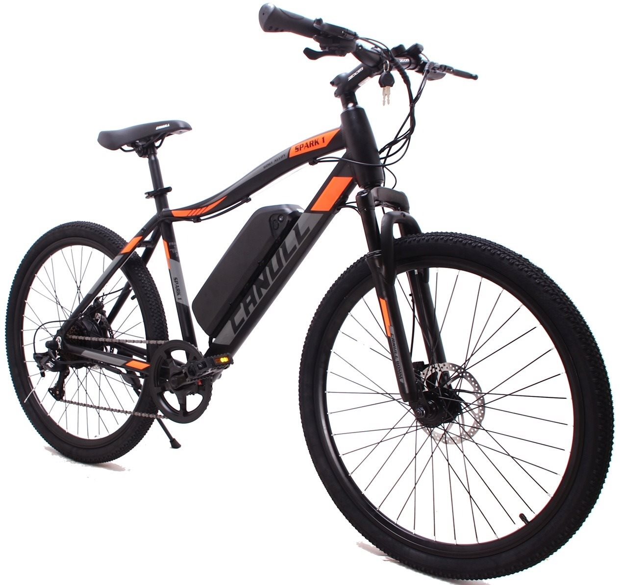 Elektrobicykel CANULL GT-26 MTBS veľkosť M čierny/oranžový Lifestyle