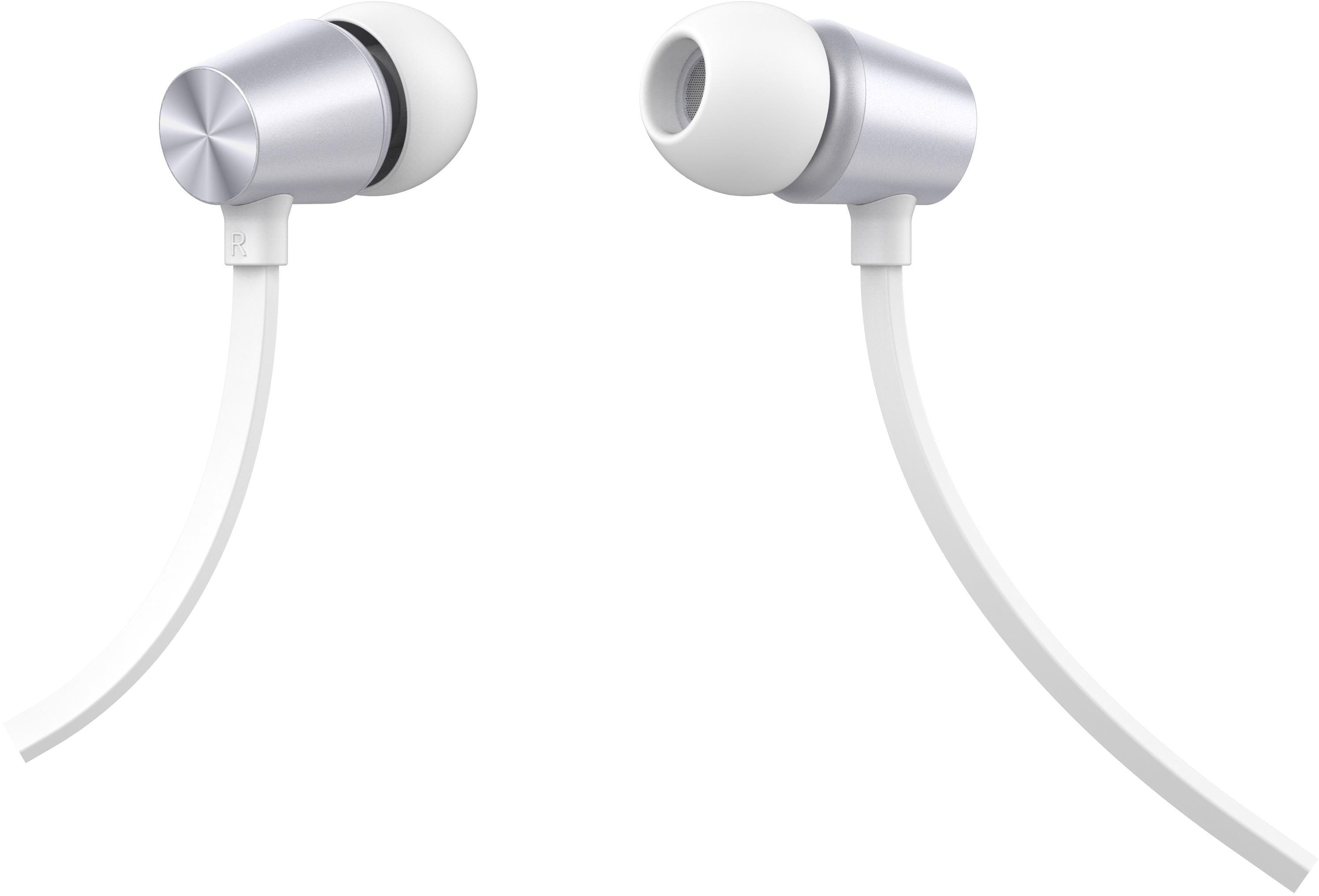 Headphones Swissten Earbuds Dynamic YS500, Silver/White Lateral view