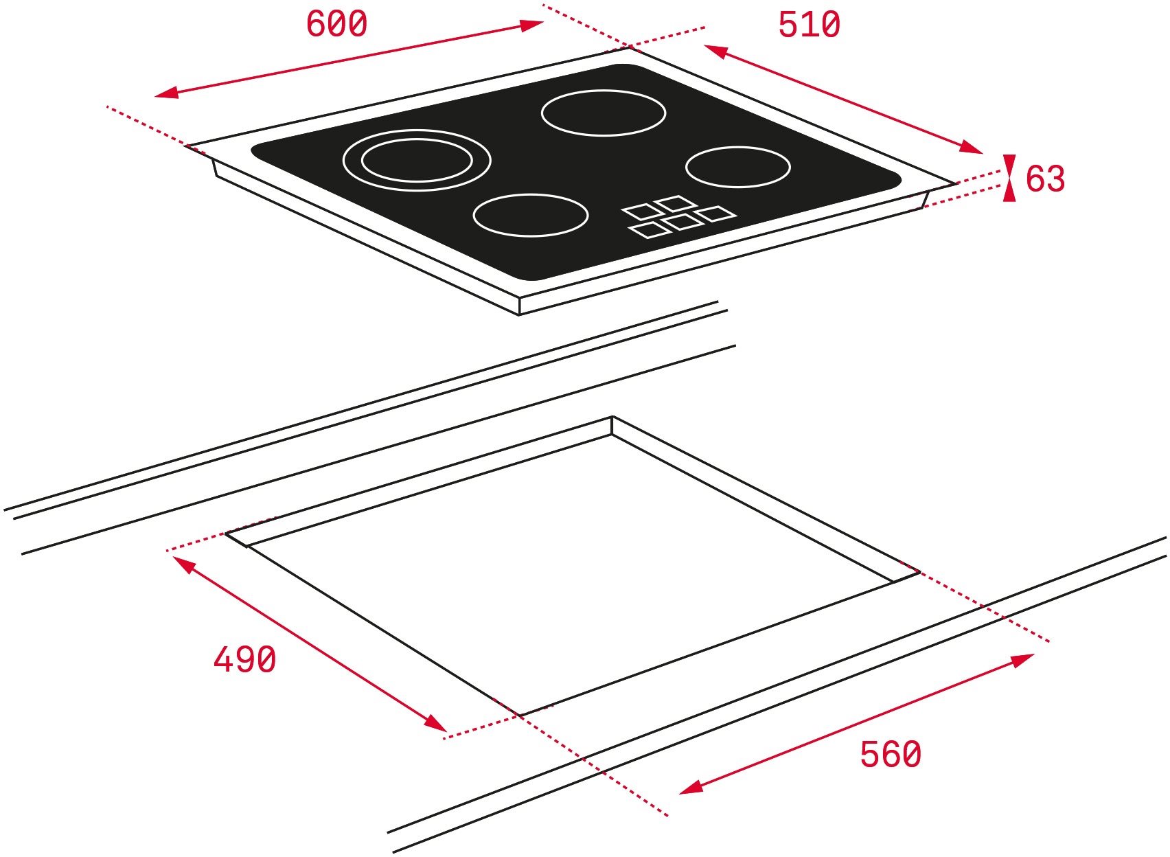 Cooktop TEKA TB 6415 BK Technical draft