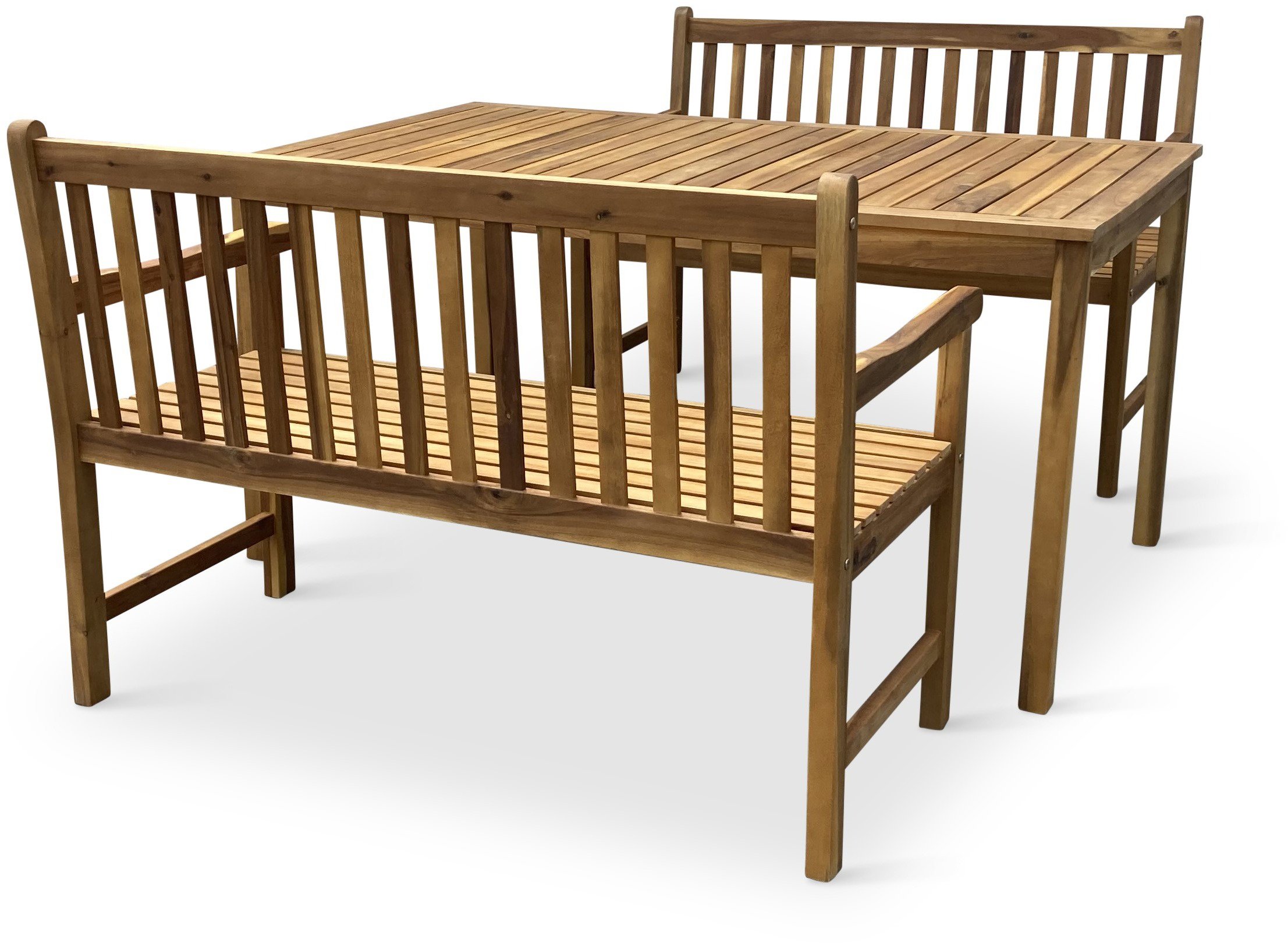 Garden Furniture NOELA Garden furniture set ACACY COPENHAGEN/KORY 1 table + 2 benches ...
