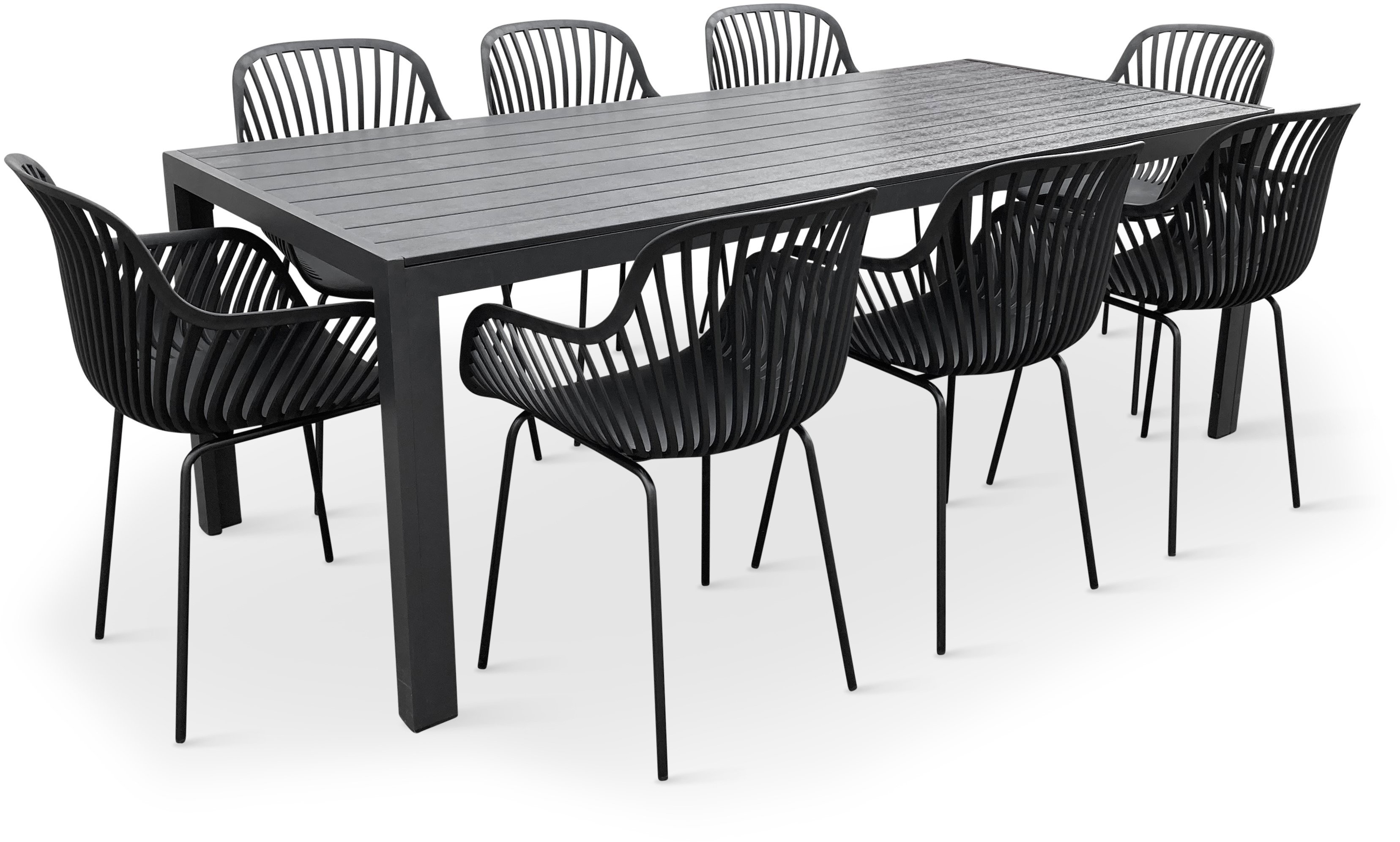 Garden Furniture NOELA Garden furniture set VIKING XL/GABY black 1 table + 8 armchairs ...