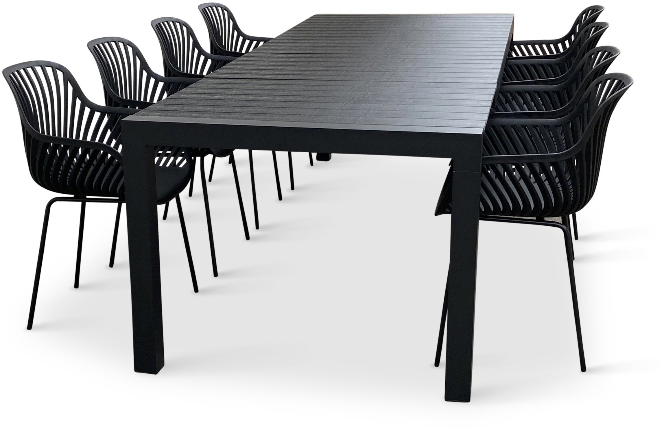 Garden Furniture NOELA Garden furniture set GRANDE PASTO XXL/GABY black 1 table + 8 armchairs ...