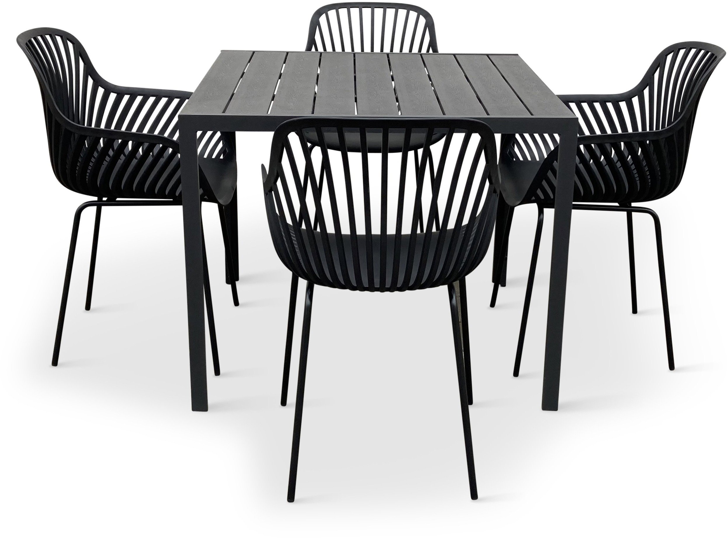 Garden Furniture NOELA Garden furniture set VIKING M/GABY black 1 table + 4 armchairs ...