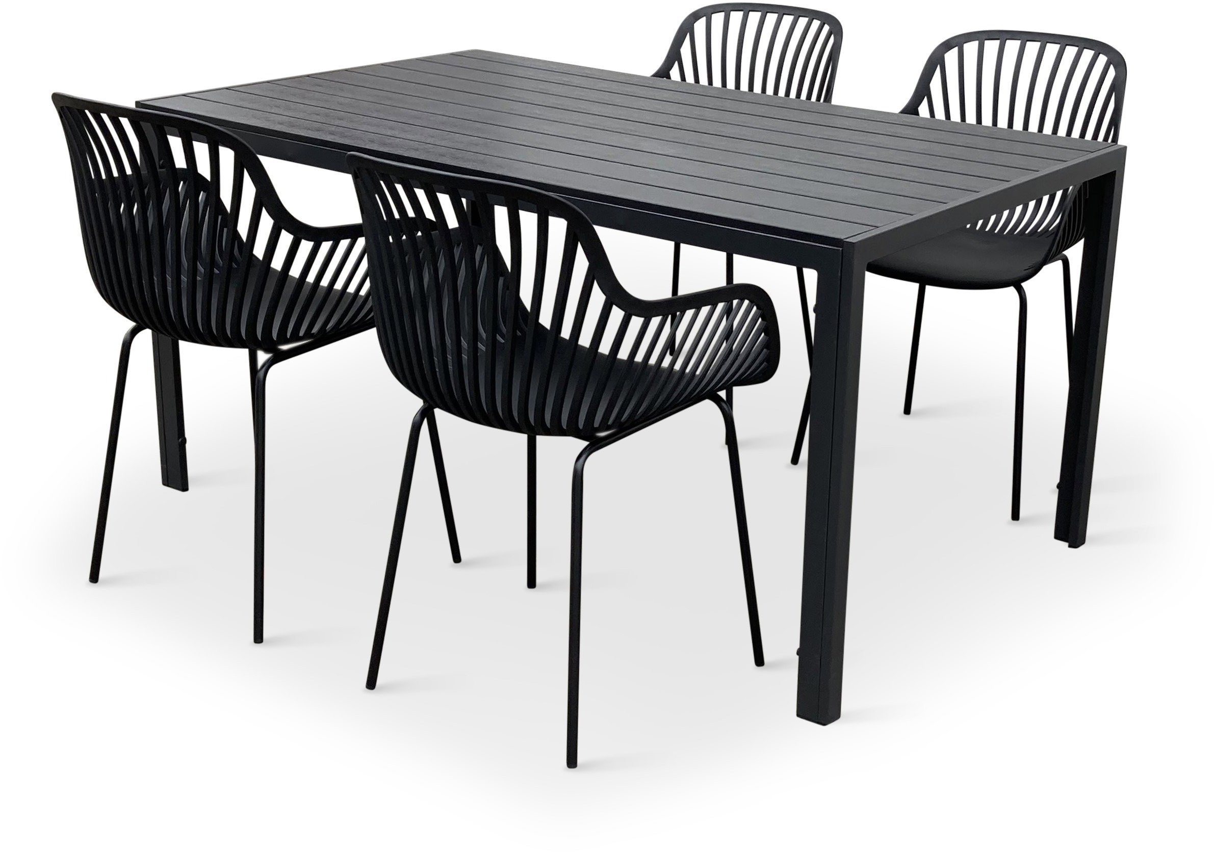 Garden Furniture NOELA Garden furniture set VIKING L/GABY black 1 table + 4 armchairs ...