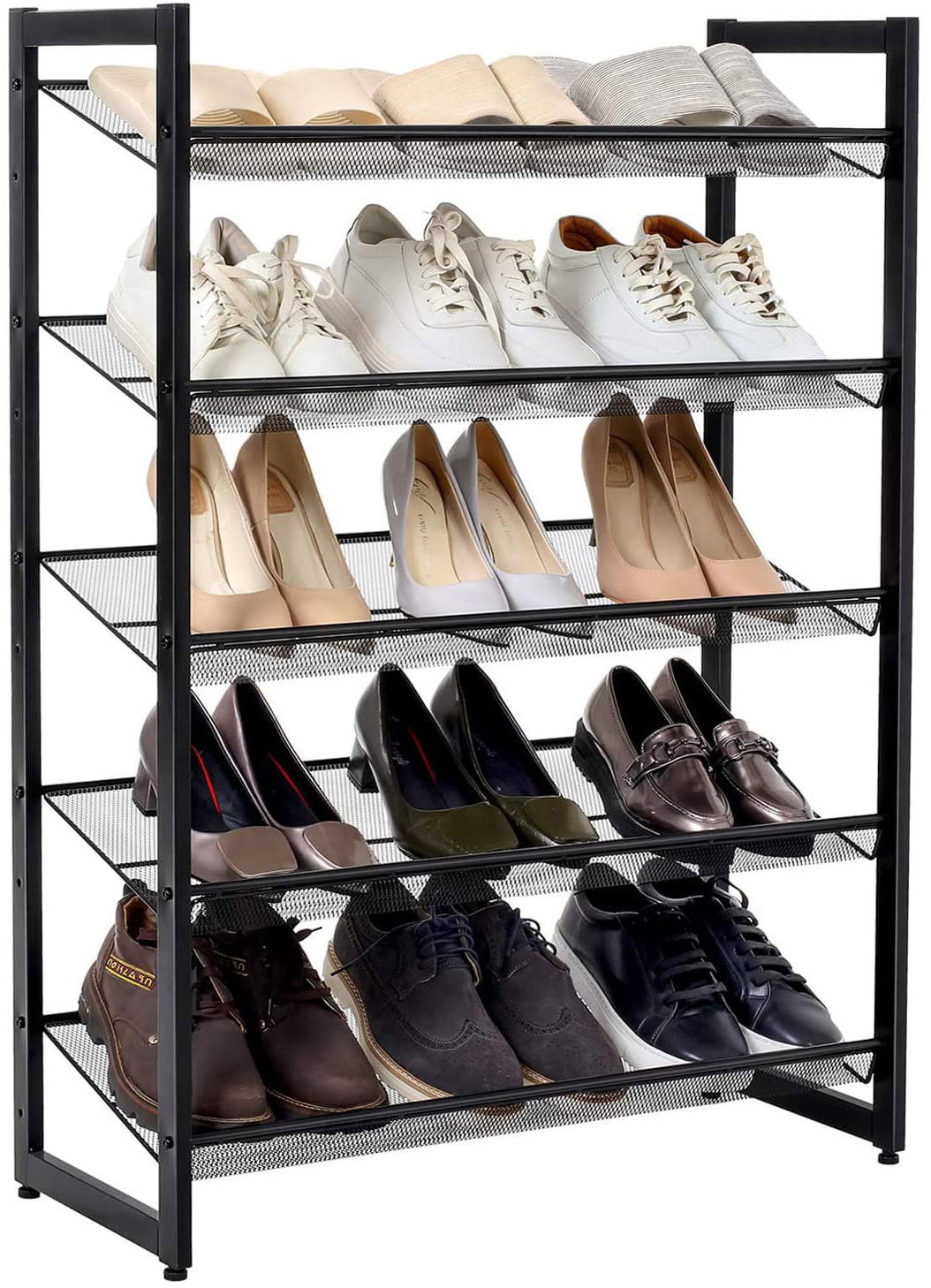 Shoe Rack TEXTILOMANIE Butyno Shoe rack, metal, black ...