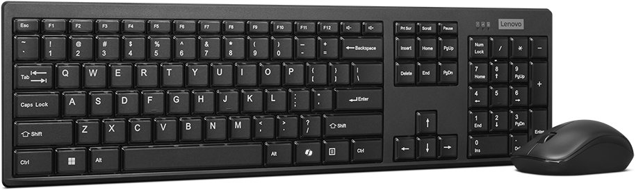 Keyboard and Mouse Set Lenovo 100 USB-A Wireless Combo - US ...