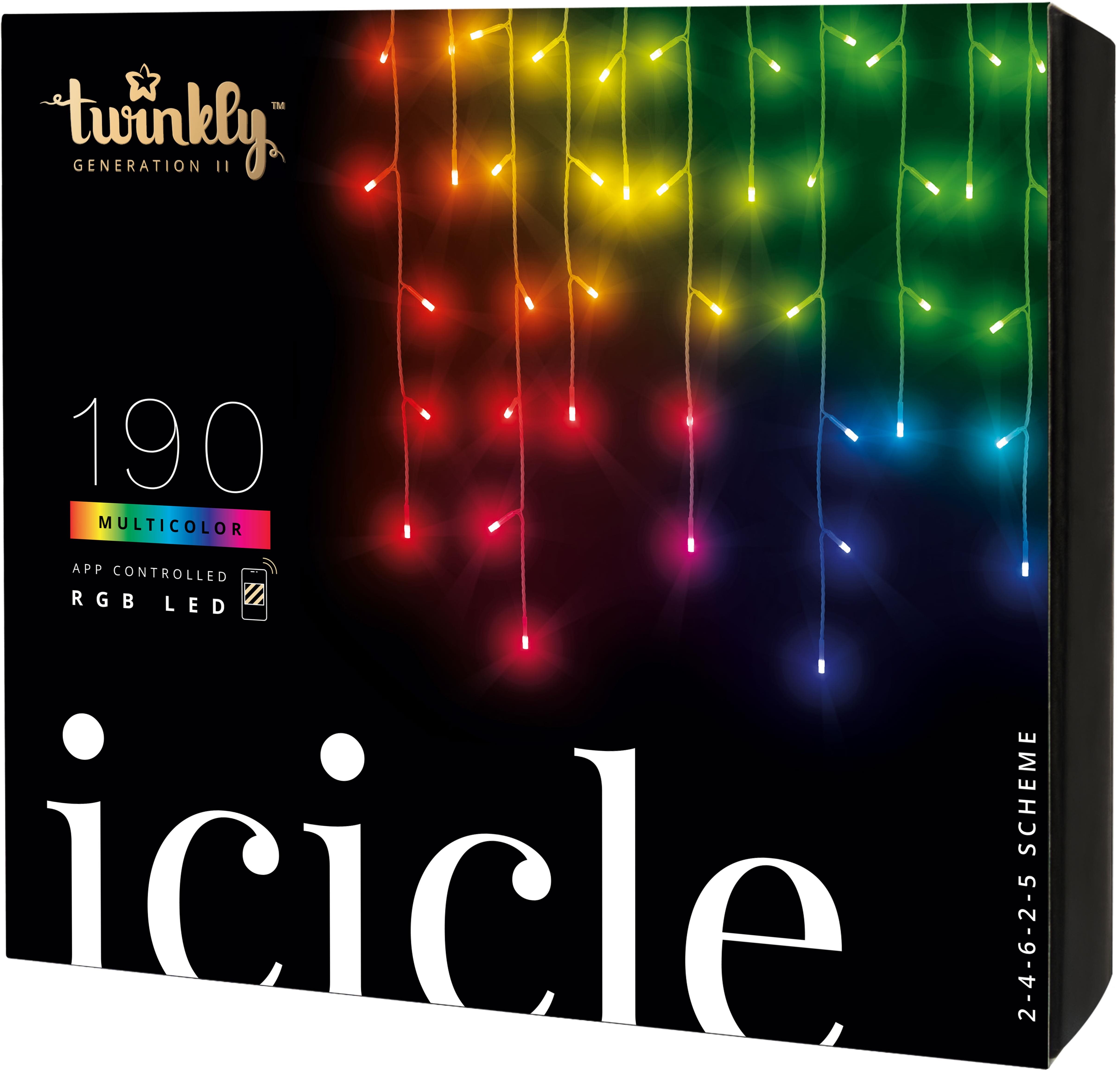 Svetelná reťaz TWINKLY ICICLE cencúľ 190 LED, RGB, 5m ...