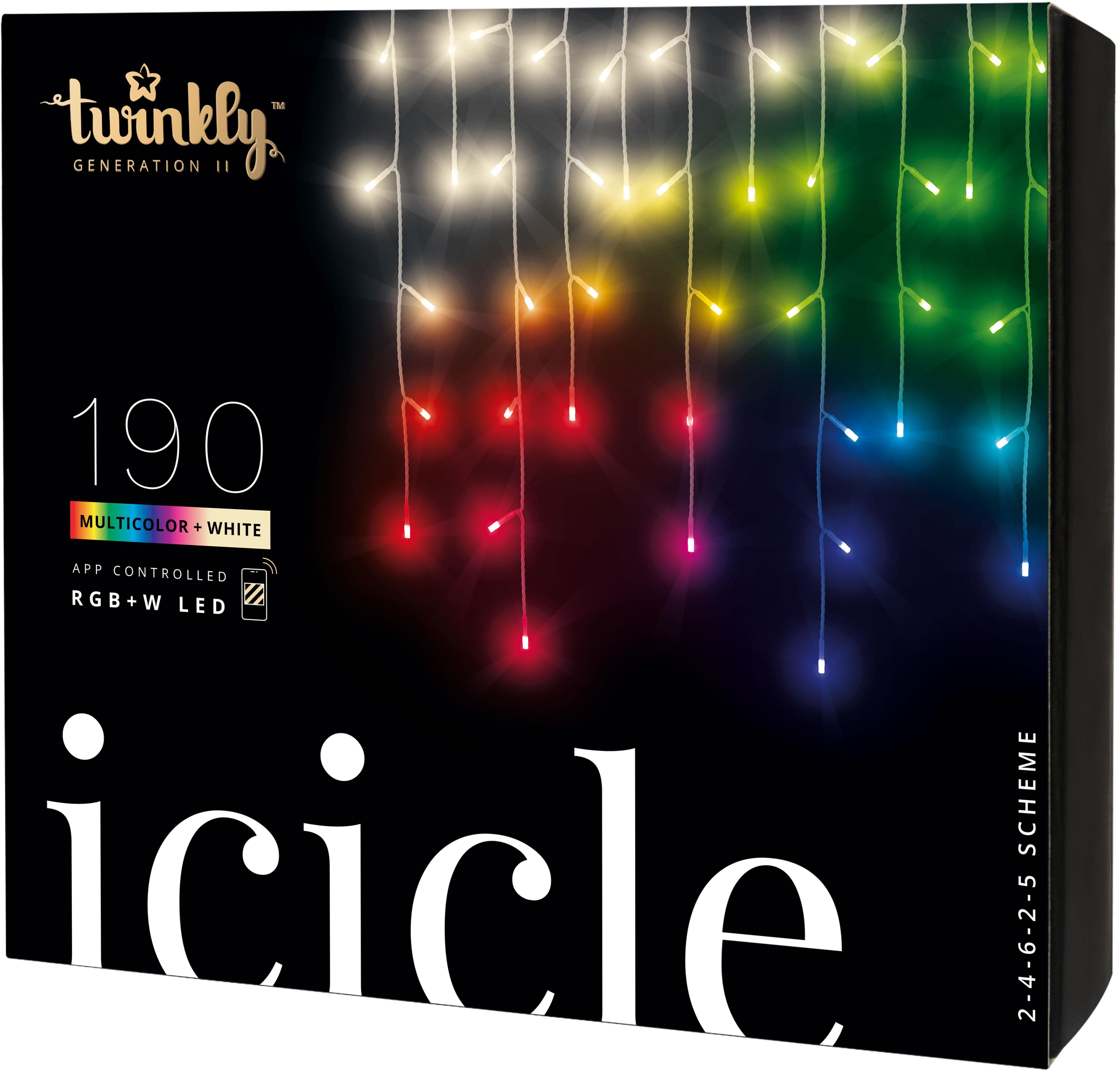 Svetelná reťaz TWINKLY ICICLE cencúľ 190 LED, RGBW, 5 m ...