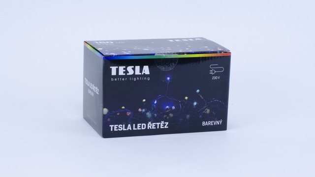 Lichterkette Tesla - Dekorative Lichterkette - farbig RGYB - 160 LED - 8 m + 5 m Kabel - 230 Volt - Fernbedienung mit 8 Funktionen - IP44 ...