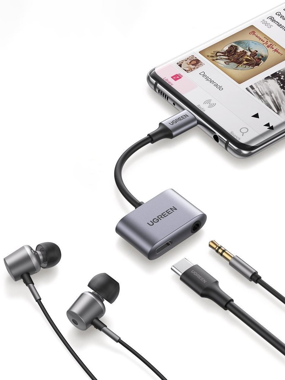 Dokkoló állomás UGREEN USB-C to 3,5 mm Audio Adapter with PD Csatlakozási lehetőségek (portok)