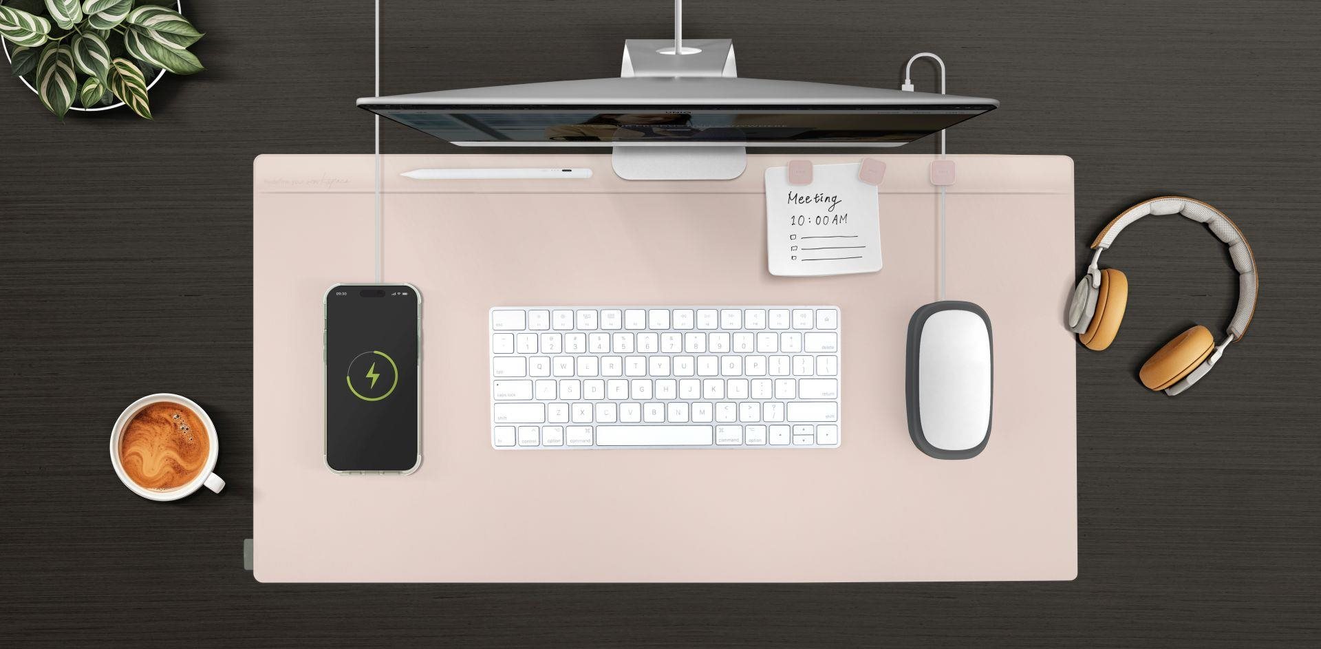 Mouse Pad UNIQ Hagen intelligent double-sided table mat, Blush pink/Mist green ...