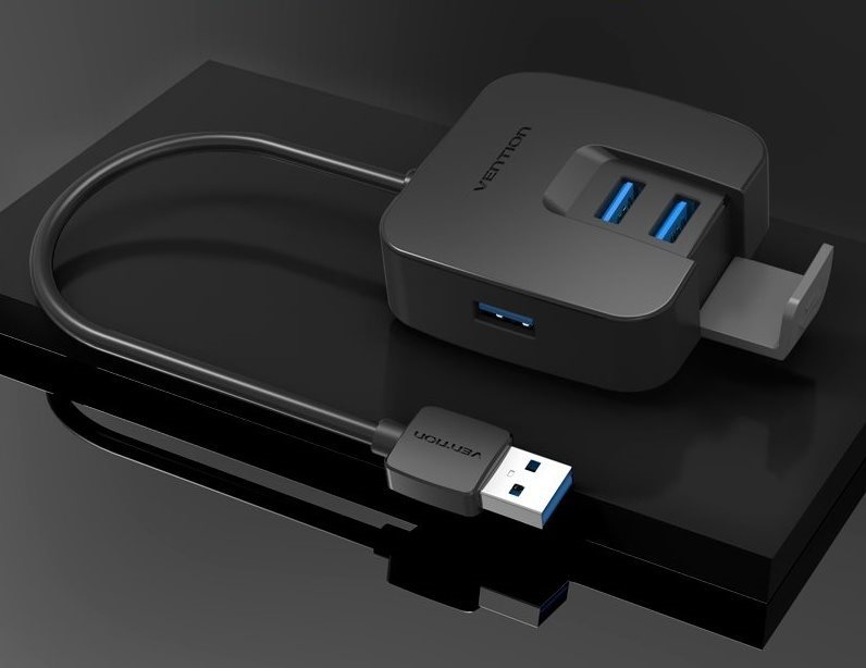 USB Hub Vention Exclusive USB HUB 3.0 4-ports 0.5m Black Lateral view