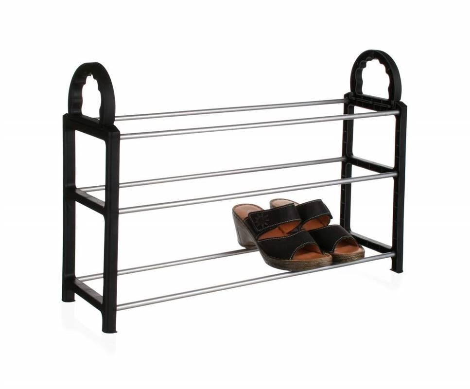 Shoe Rack Shoe Rack Black 65 x 17 x 42cm, 3 Shelves Lifestyle