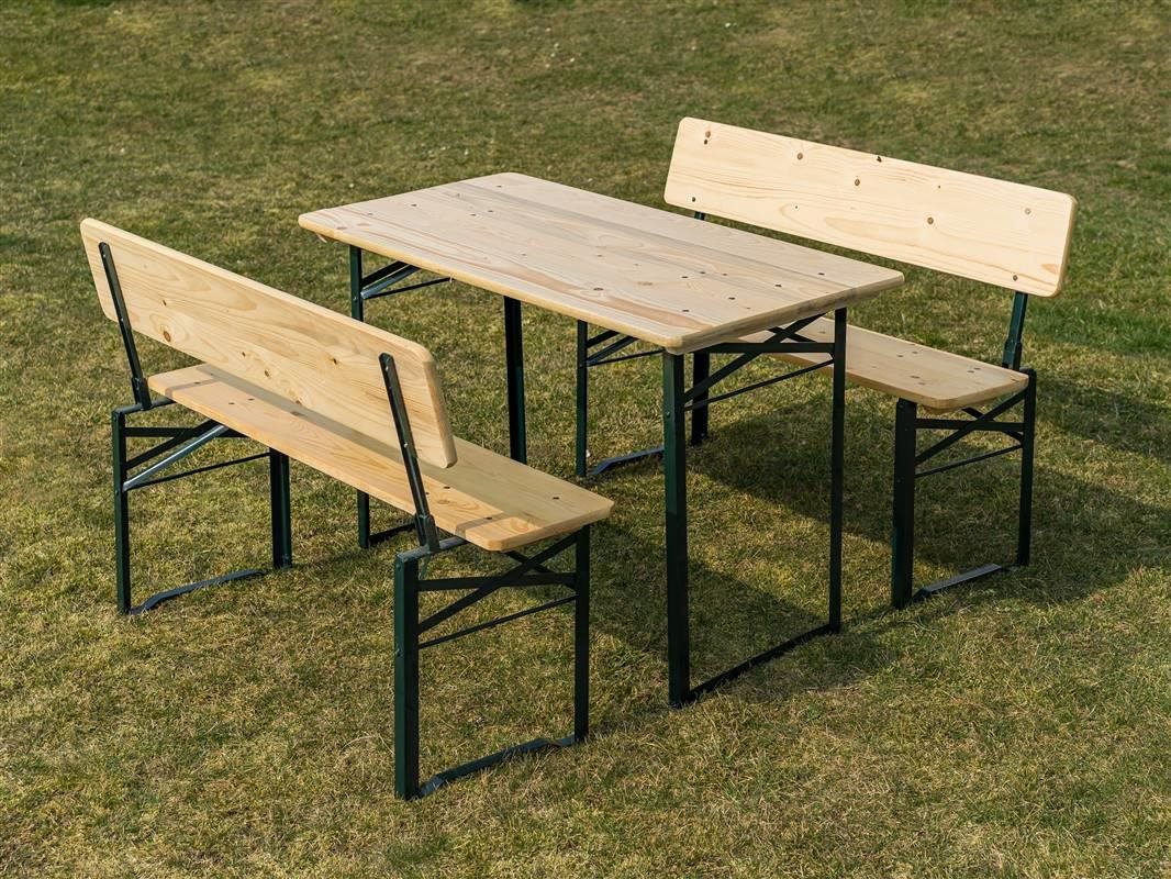 Garden furniture HAPPY GREEN Beer garden set with backrest 115cm .