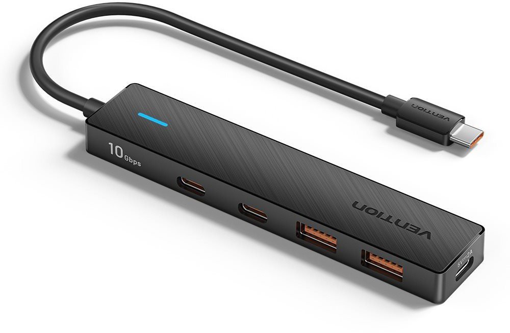 USB Hub Vention 5-in-1 USB-C to 3 x USB-C / 2 x USB 3.2 Gen 2 10G Hub 0.15M Black ...