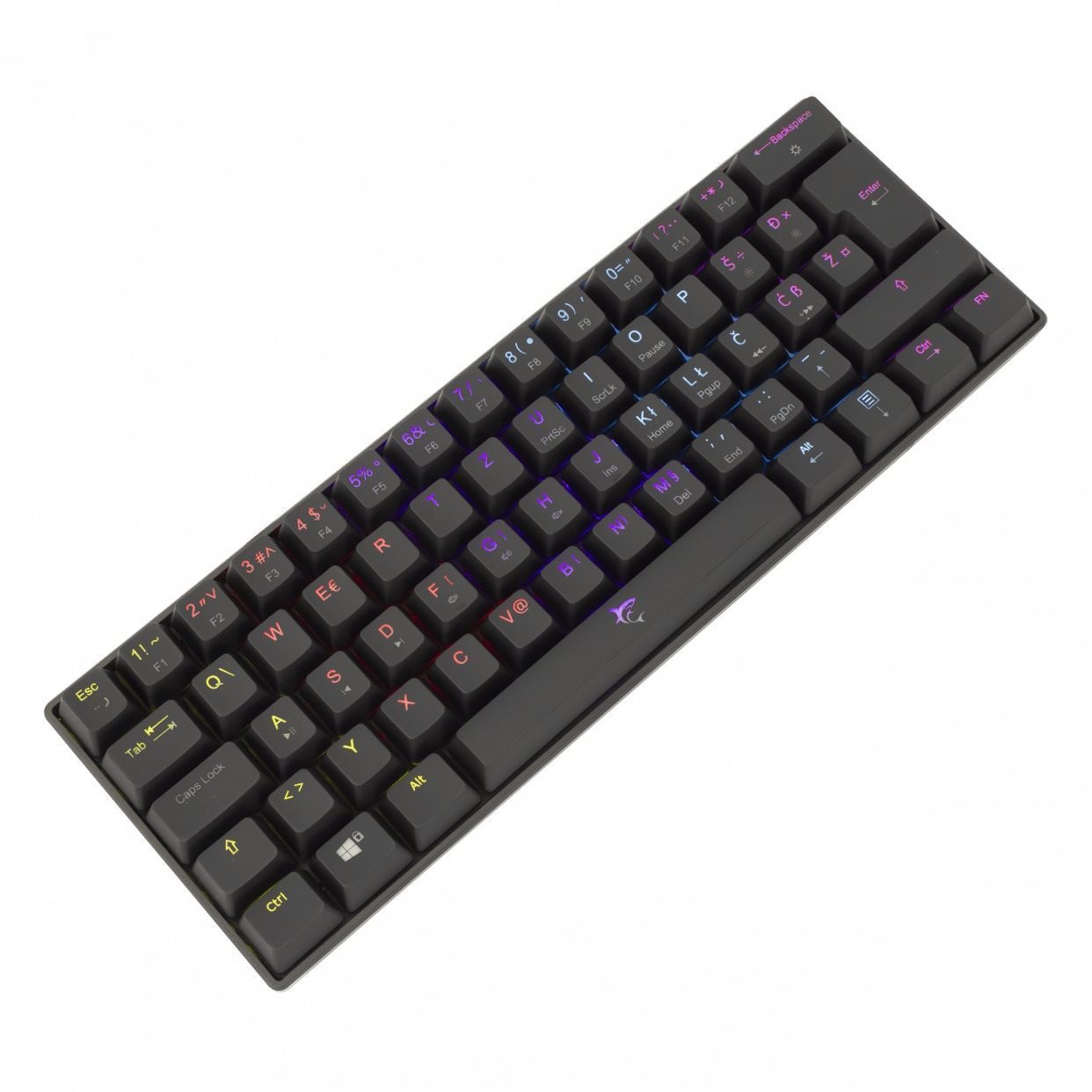 Gaming-Tastatur White Shark SHINOBI BLACK RED - US Seitlicher Anblick