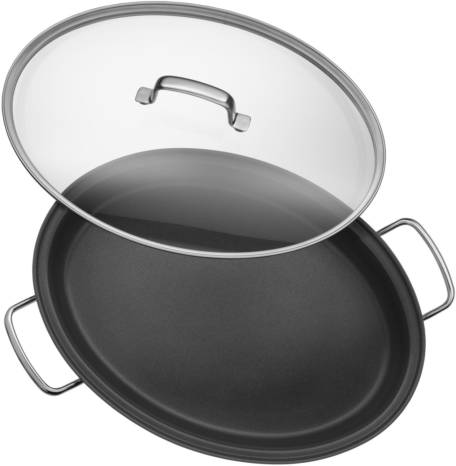 Pan WMF oval frying pan with lid 38x26 cm 761506380 ...