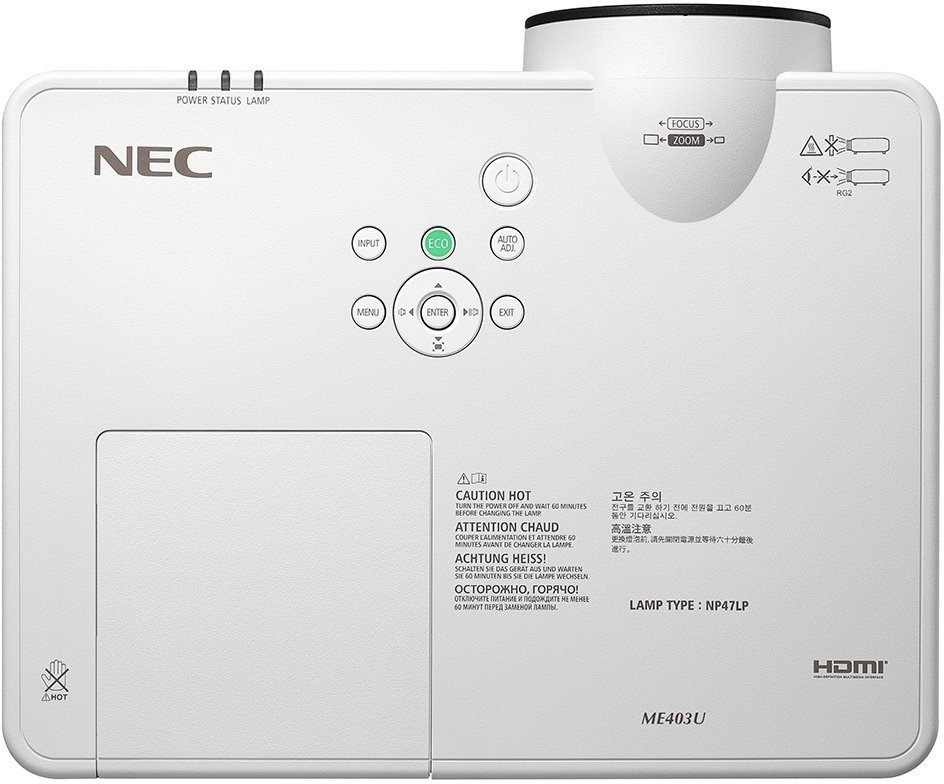 Projektor NEC ME403U Képernyő