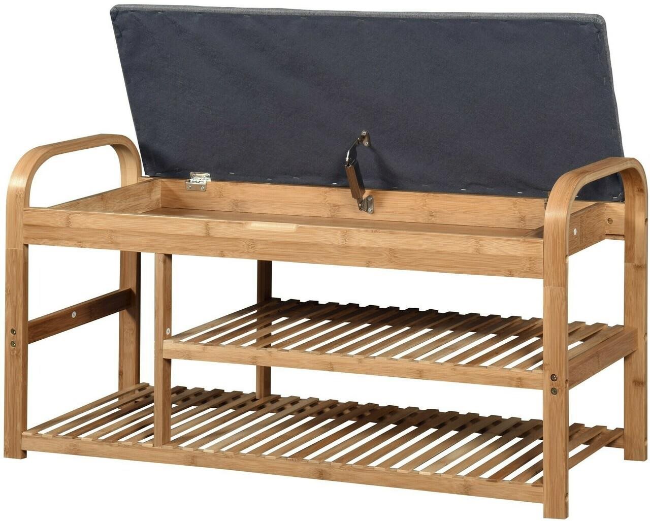 Shoe Rack Halmar ST13 Shoe rack grey bamboo ...