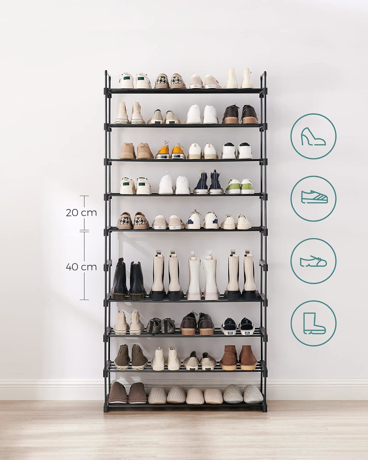 Shoe Rack Songmics Clarna 206 cm black ...