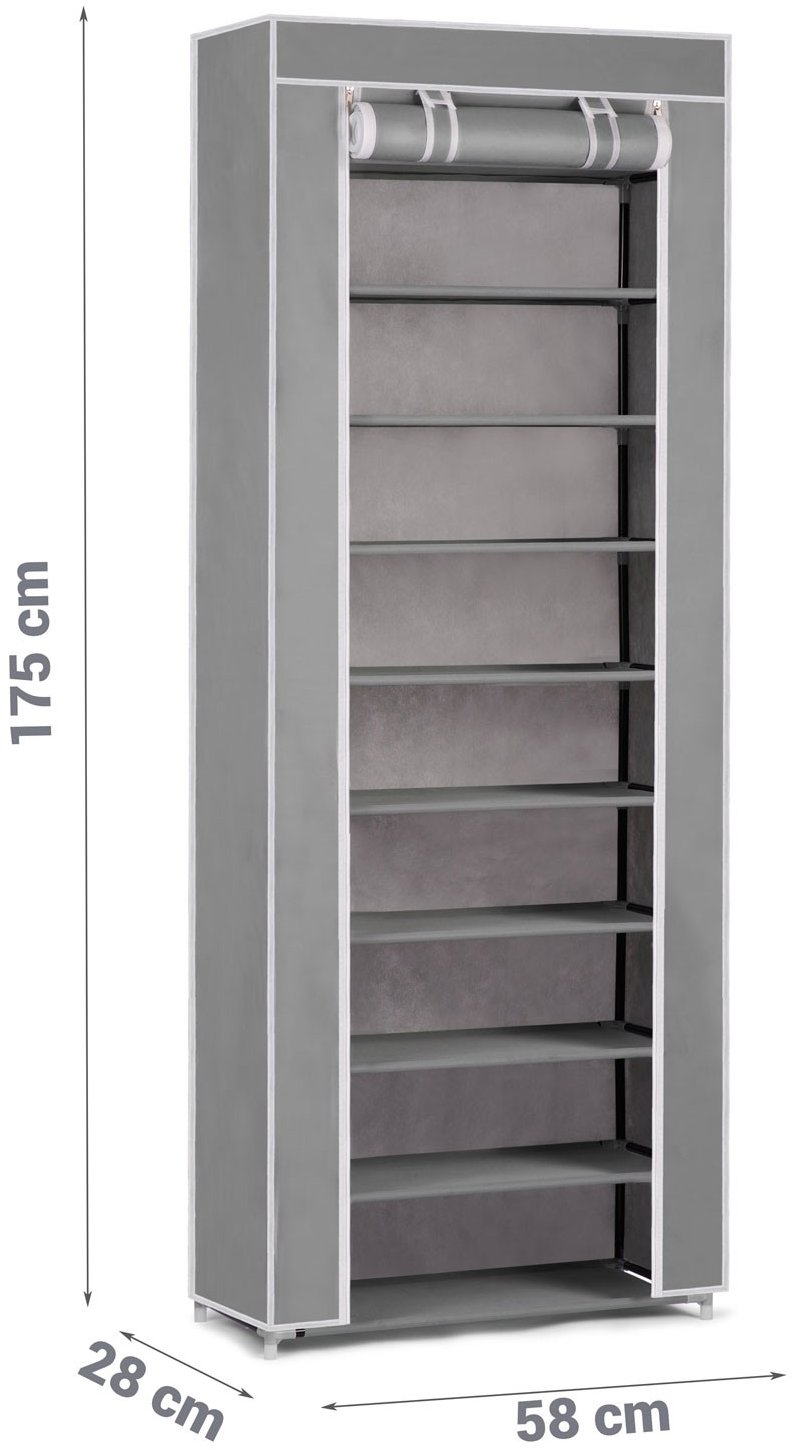 Shoe Rack Massido 680201 Textile shoe rack 28 × 58 × 175 cm, light grey ...