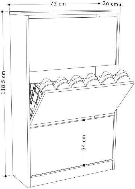 Shoe Rack Houseland Shoe rack Lico, white ...