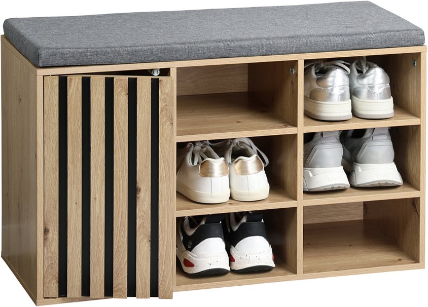 Shoe Rack KESPER Modern shoe rack with seat 76 × 29,5 × 48 cm ...