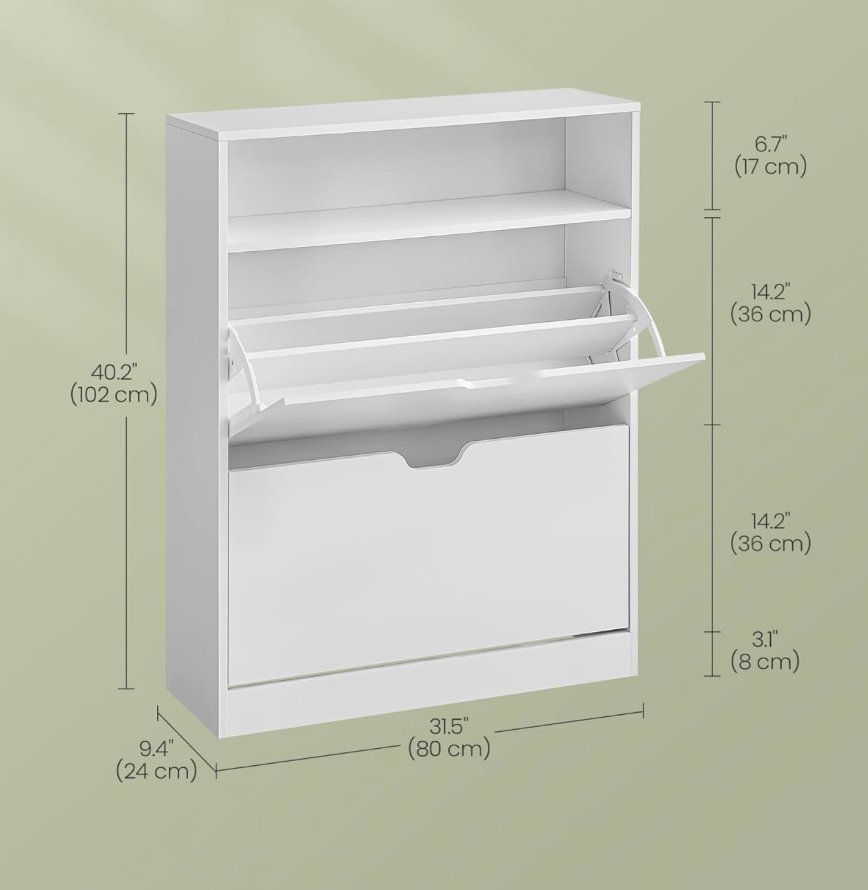 Shoe Rack Houseland Vasagle Cast Shoe rack 80 cm white ...