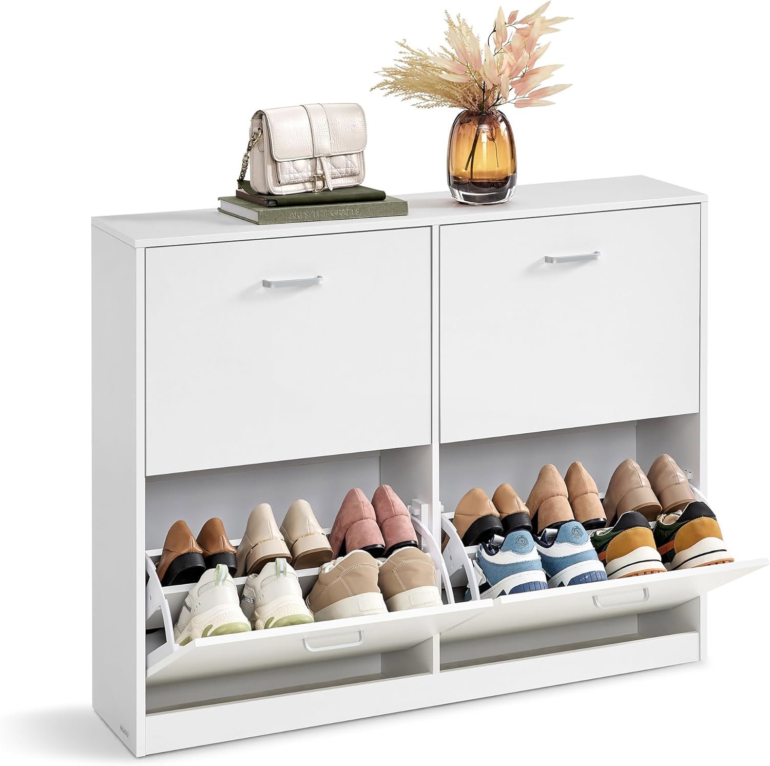 Shoe Rack Songmics and Vasagle Tilt shoe rack Klein 105,5 cm, white ...