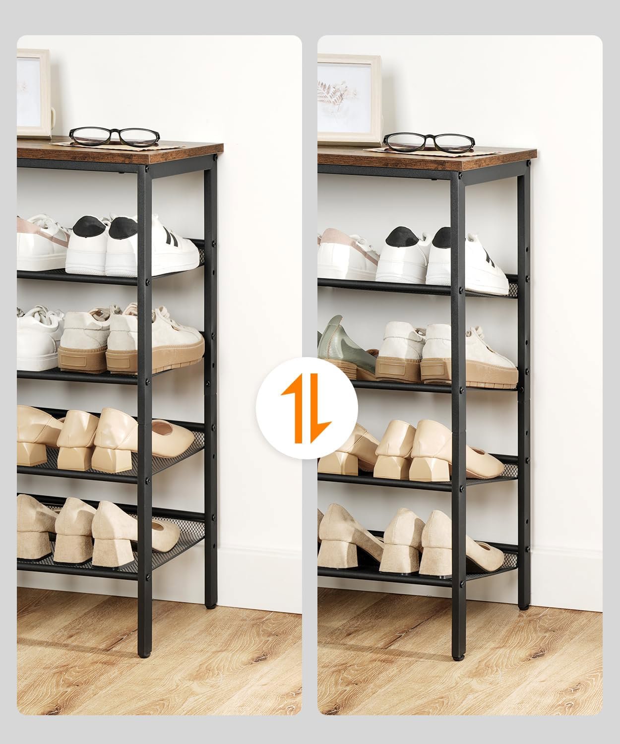 Shoe Rack Songmics and Vasagle Melas 81 cm, black-brown ...