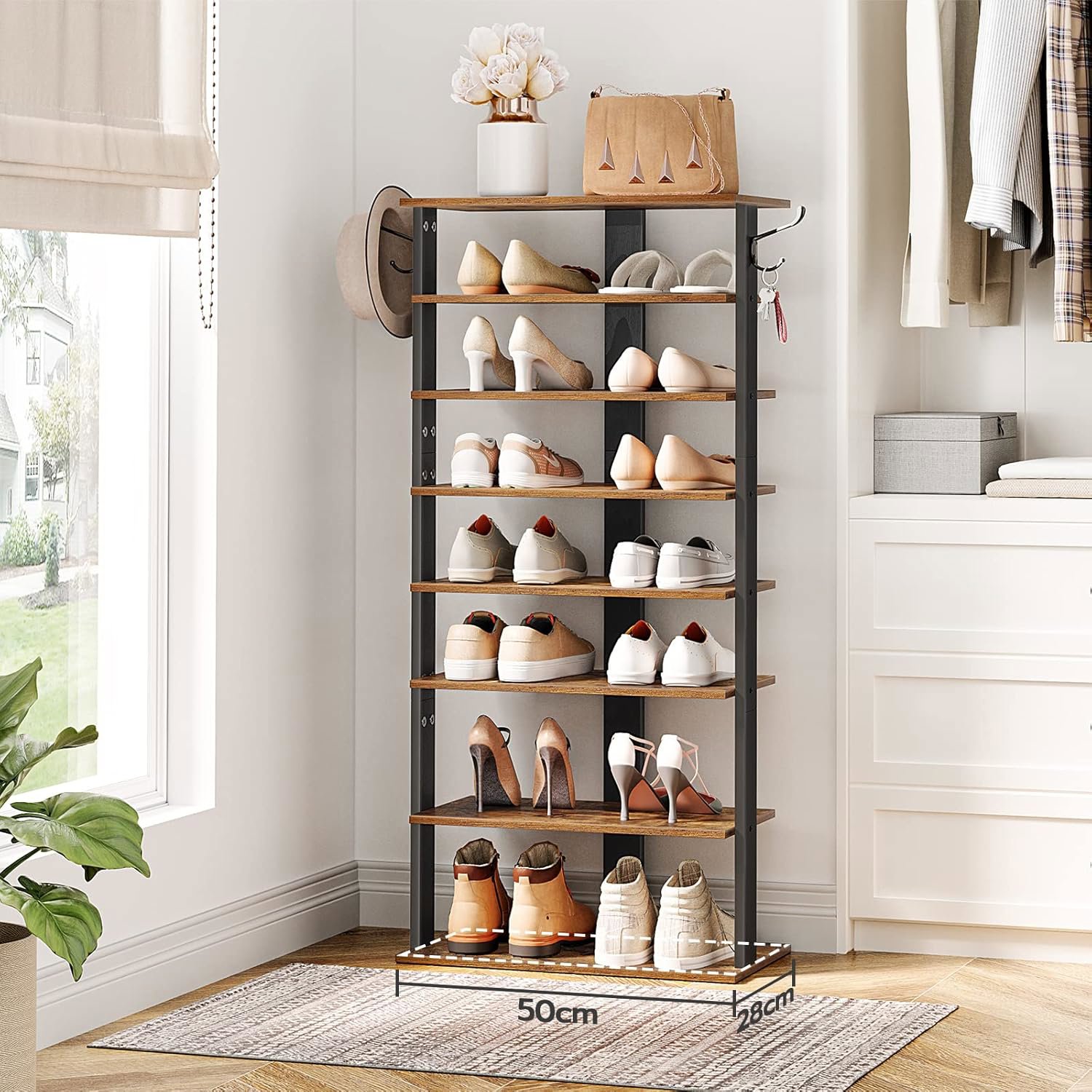 Shoe Rack Songmics and Vasagle Kloudy Shoe Rack 50cm, Black-Brown ...