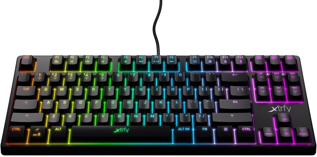 Gaming Keyboard Xtrfy K4 TKL RGB, Kailh Red, Black (US) Screen