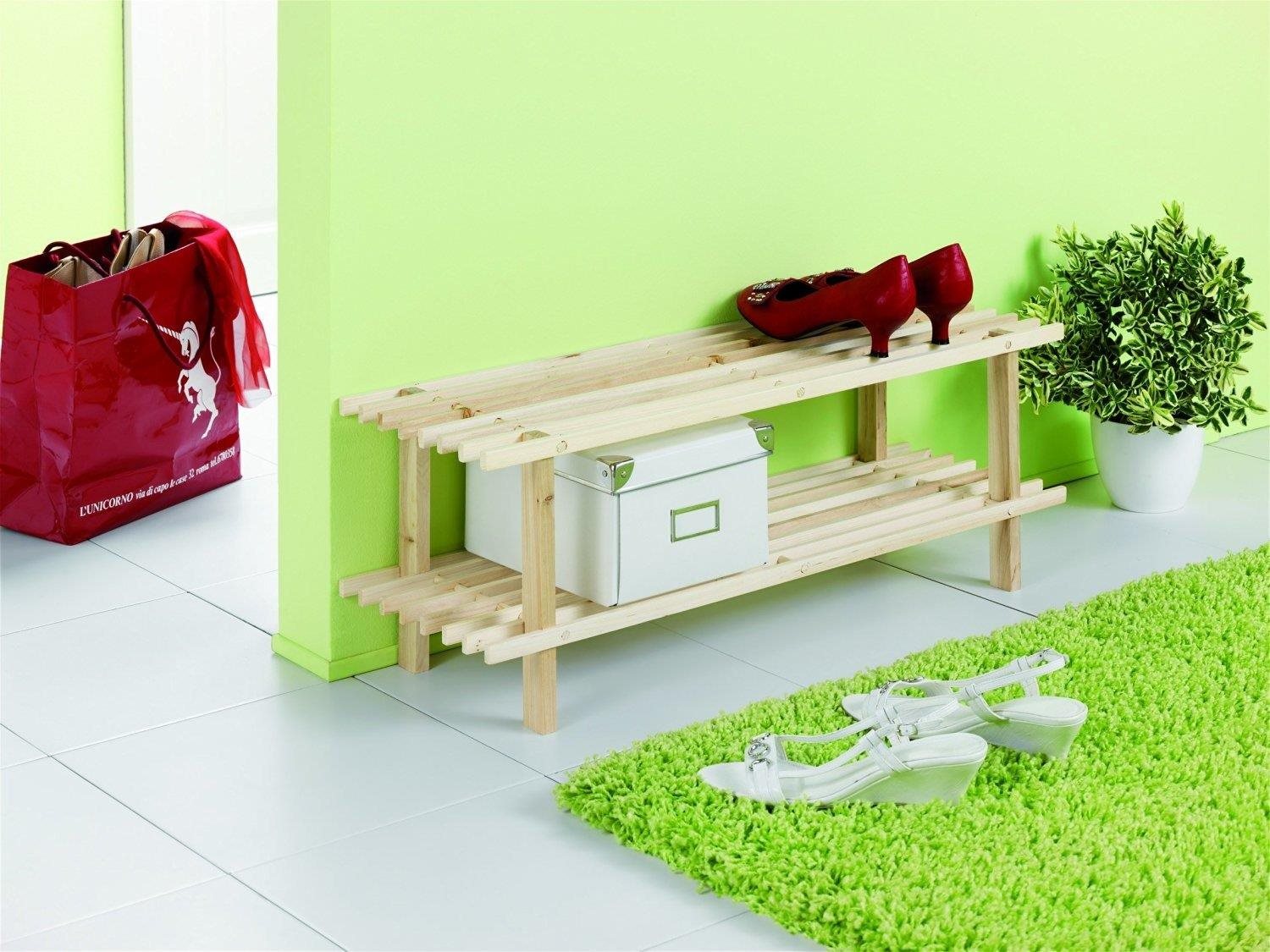 Shoe Rack Zeller Wooden shoe rack, 2 levels ...
