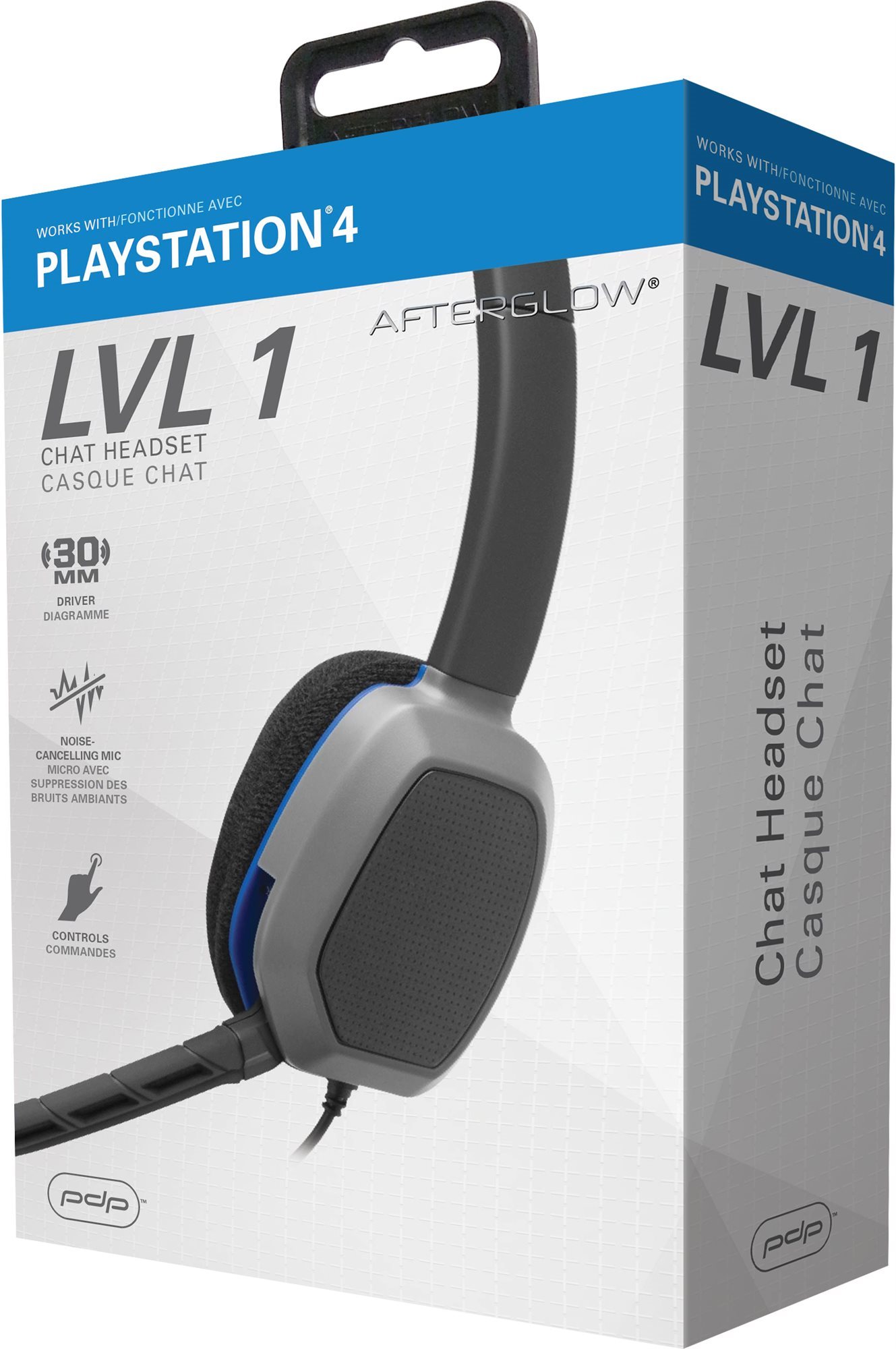 Gaming Headphones PDP LVL1 Chat Headset - PS4 Packaging/box