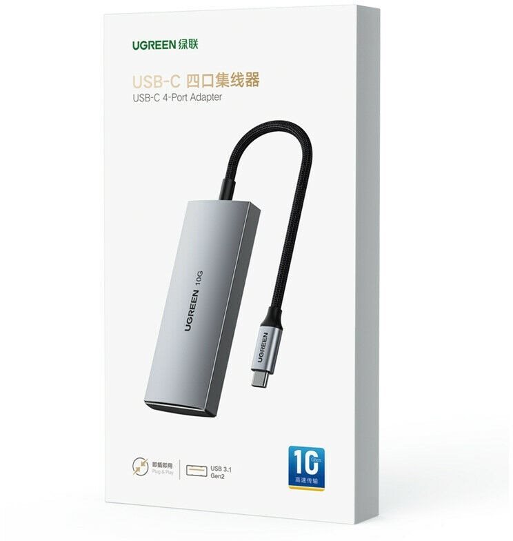 USB Hub UGREEN USB-C to 2×USB 3.1+2×USB-C Adapter 10G ...
