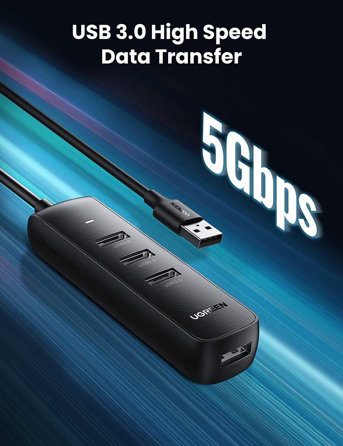 USB Hub UGREEN USB 3.0 4-Port Hub 1m (Black) ...