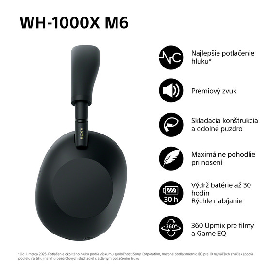 Bezdrôtové slúchadlá Sony Noise Cancelling WH-1000XM6