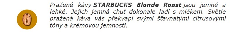 Káva Starbucks Blonde Roast - světle pražená káva