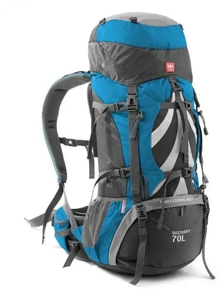 Hiking backpack Naturehike expedition backpack 70+5l - blue .