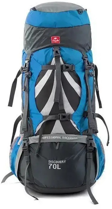 Hiking backpack Naturehike expedition backpack 70+5l - blue .