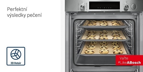 4D a 3D cirkulace vzduchu trouby Bosch