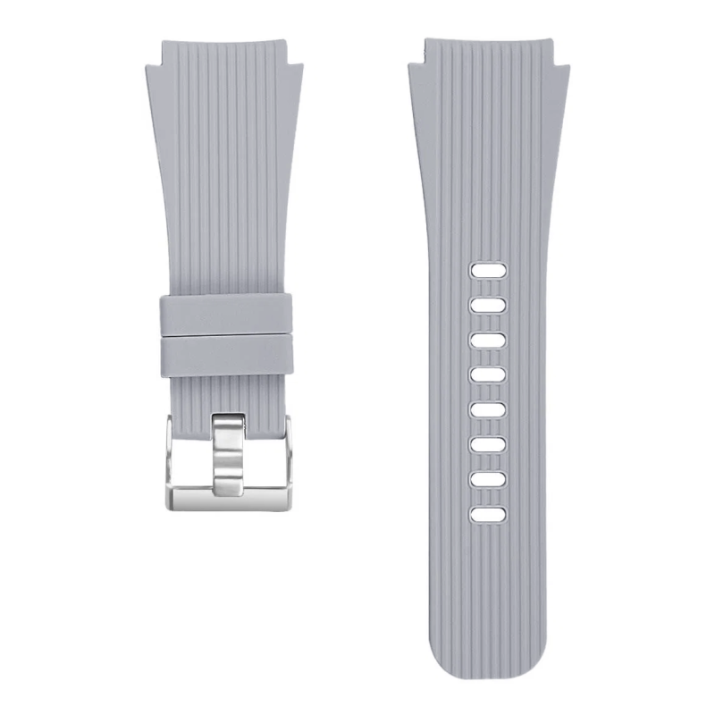 Eternico Essential Vertical Grain Silver Buckle universal Quick Release 22mm