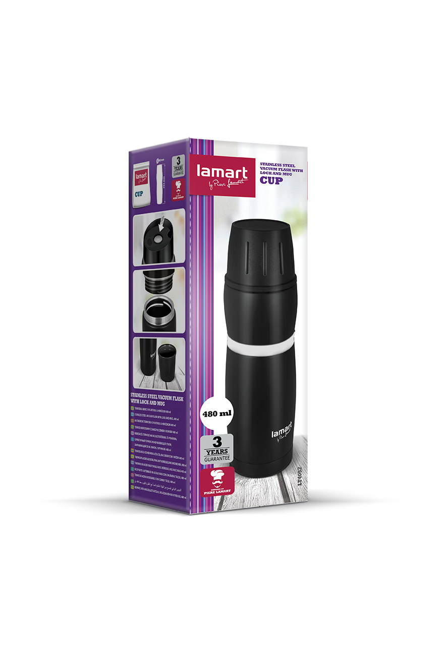 Thermos Lamart Thermos 480ml black/white CUP LT4052