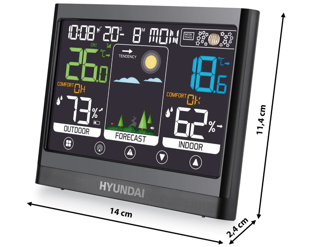 Hyundai WS 2450 Weather Station Black Hyundai WS 2450 Weather Station Black