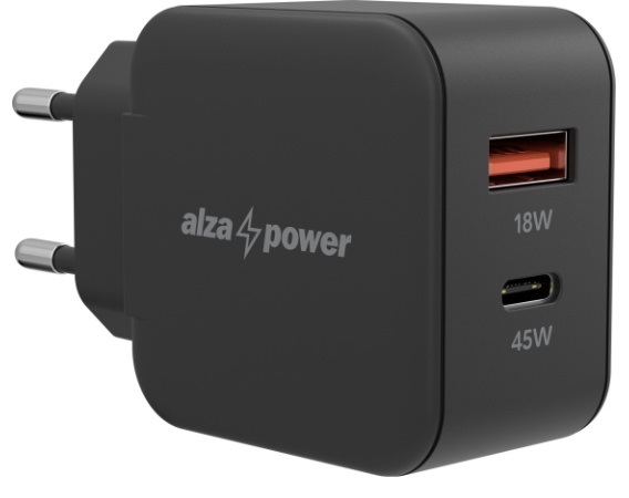 Nabíjačka do siete AlzaPower A145 Fast Charge 45 W čierna