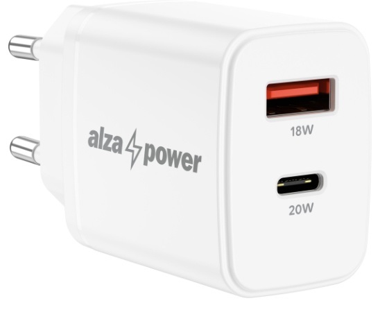 Nabíjačka do siete AlzaPower A101 Fast Charge 20 W biela
